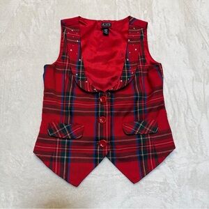 4/20$ Kids Vibrant Red Button Up Vest size M(7/8)